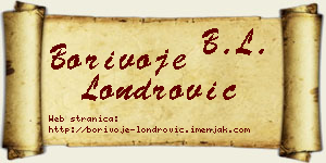 Borivoje Londrović vizit kartica
